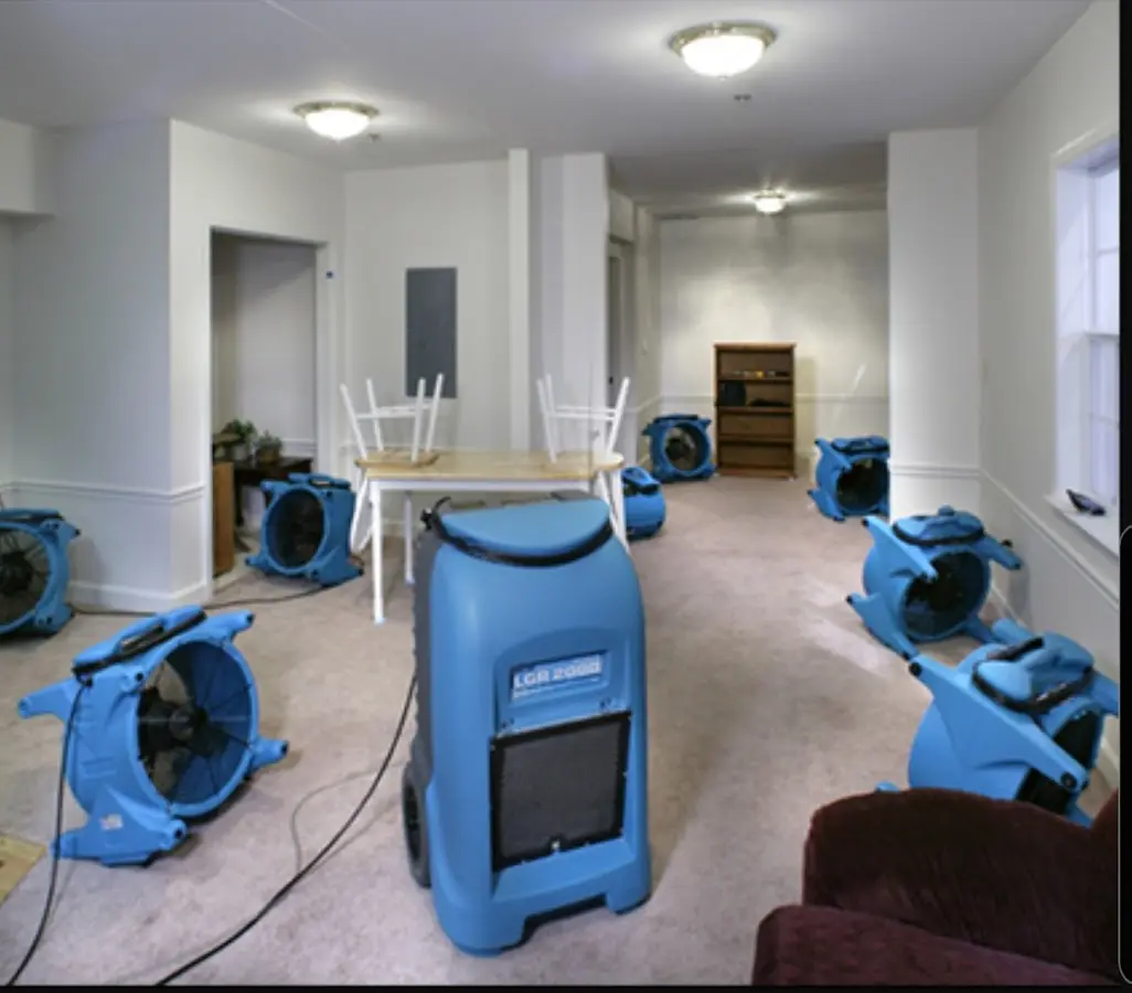Air movers and dehumidifier setup for Water Extraction & Removal in Maidencreek